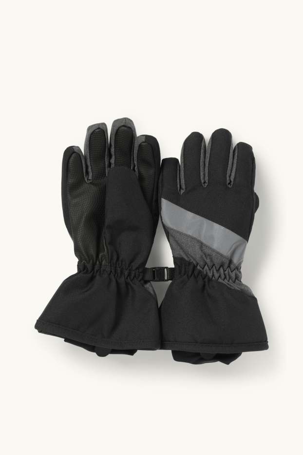 Enfants garçons - Gants de ski - imperméables - noir