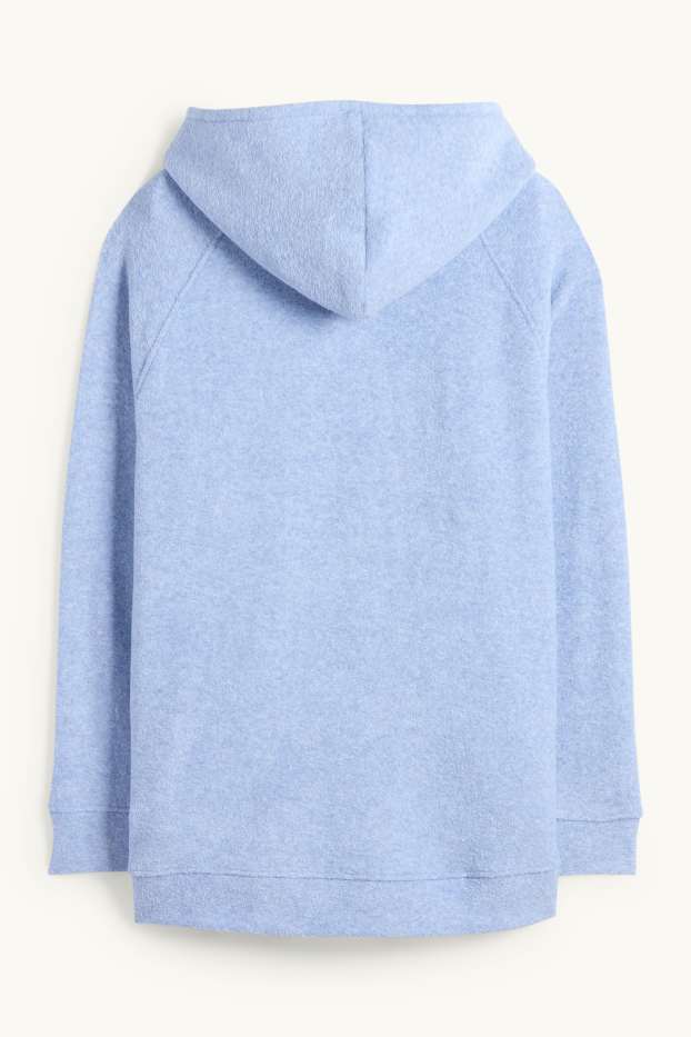 Femmes - Pull à capuche en éponge - bleu clair