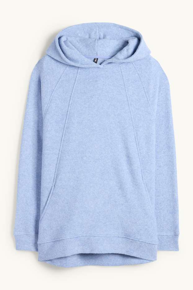 Femmes - Pull à capuche en éponge - bleu clair