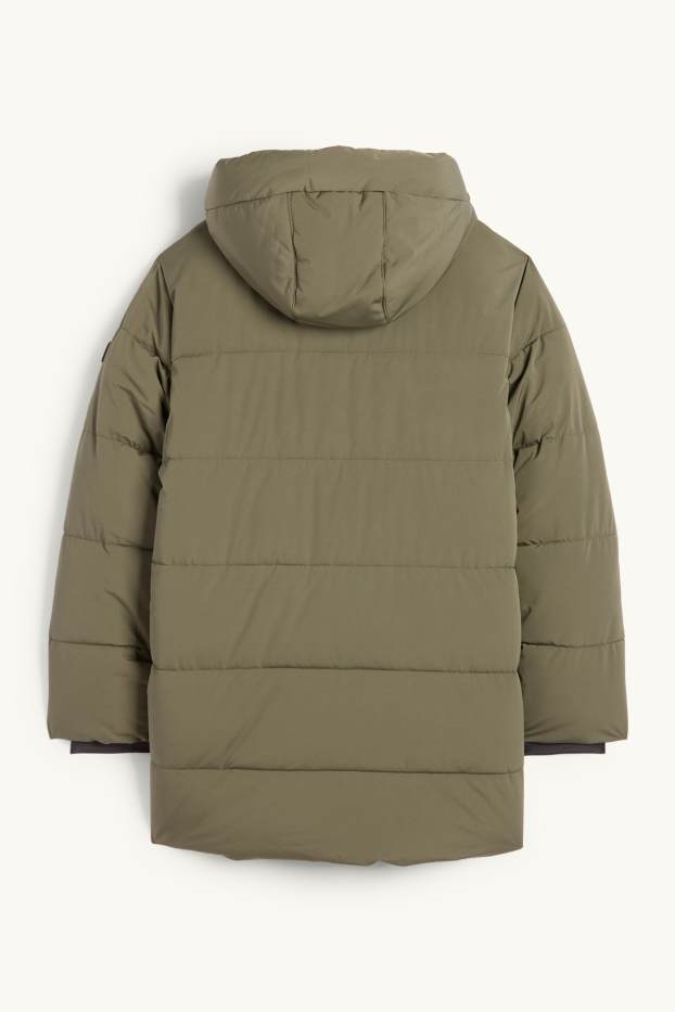 Enfants garçons - Doudoune à capuche - finition déperlante - kaki