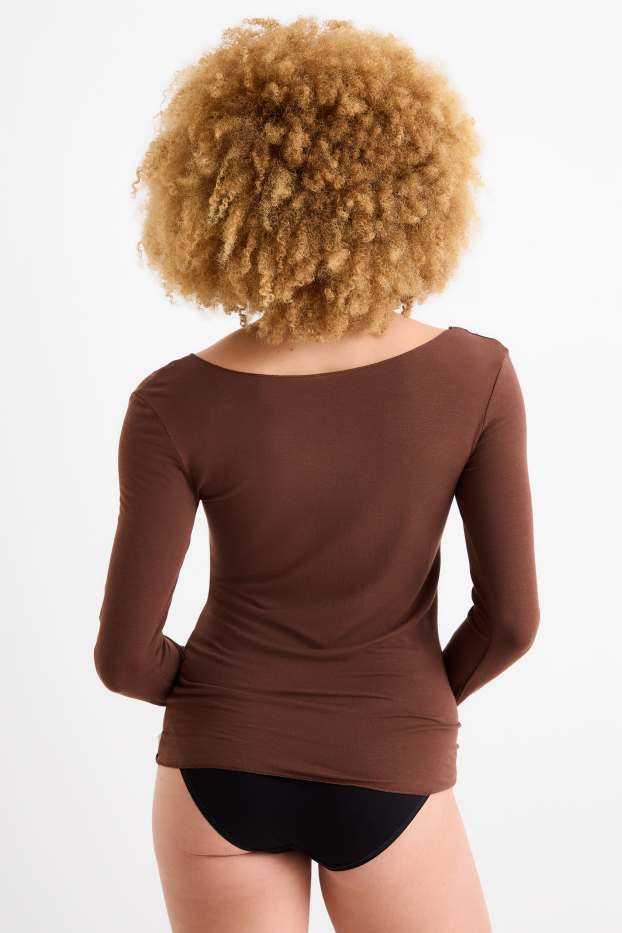 Dona - Samarreta interior amb component de caixmir - marró