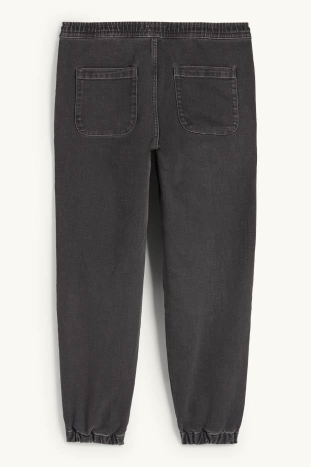 Men - Denim joggers - black