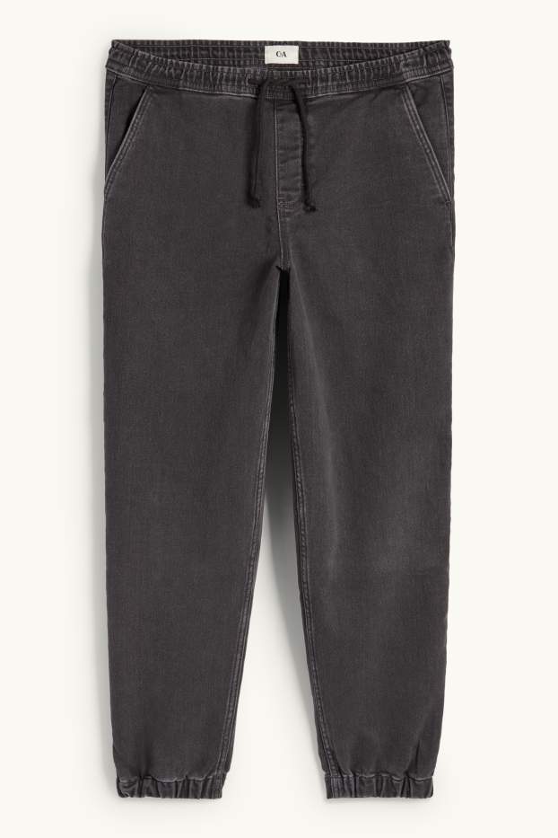 Men - Denim joggers - black