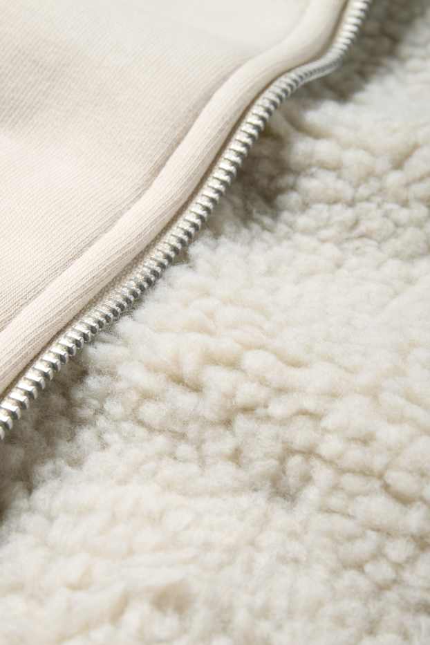 Uomo - Felpa con zip e cappuccio - foderato - beige chiaro