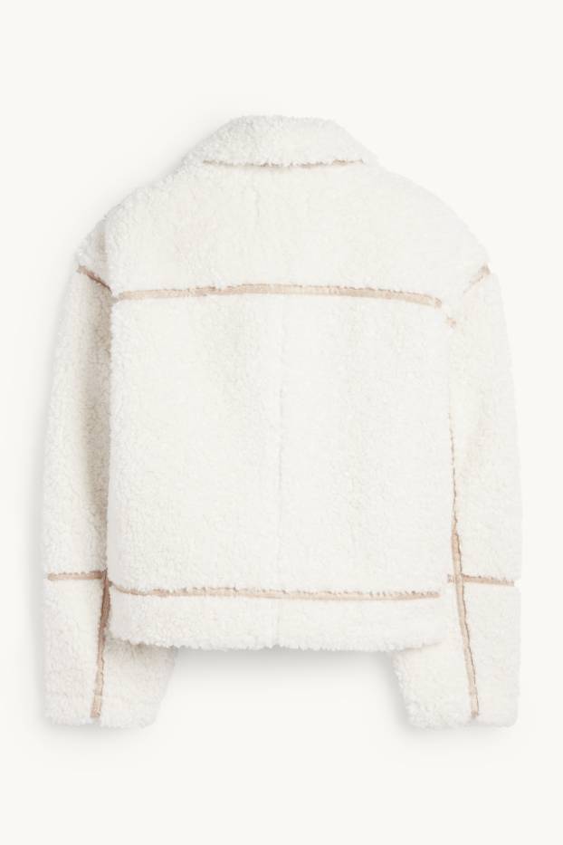 Femmes - Blouson en peluche - blanc crème