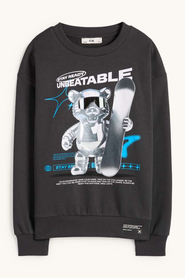 Nen - Surf de neu i os rentador - dessuadora - gris fosc