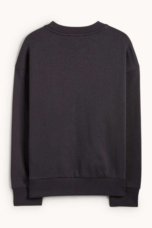 Copii - Băieți - Minge de baschet - bluză de molton cu motive de Crăciun - gri închis