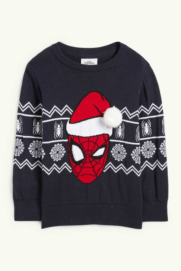 Kinderen: jongens - Spider-Man - kersttrui - donkerblauw