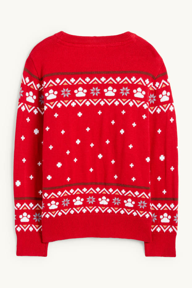 Kinderen: jongens - PAW Patrol - Chase - kersttrui - rood