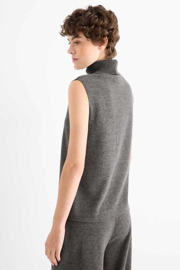 Femmes - Haut à col roulé - gris chiné