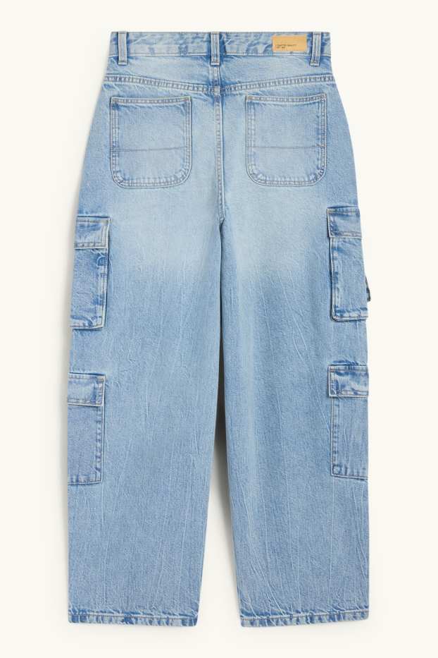 Enfants filles - Cargo jean - jean bleu clair
