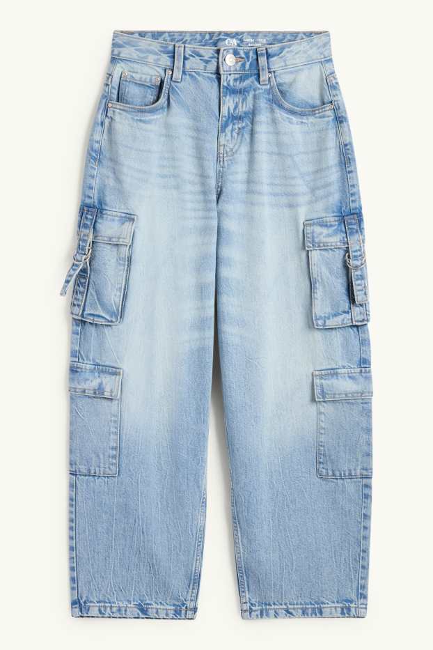 Enfants filles - Cargo jean - jean bleu clair