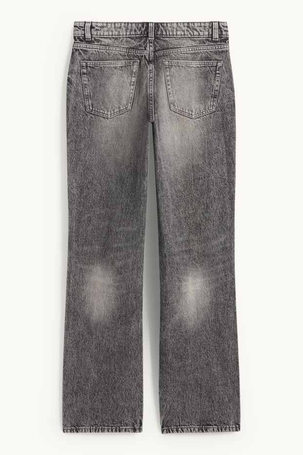 Damen - Straight Jeans - Low Waist - dunkeljeansgrau