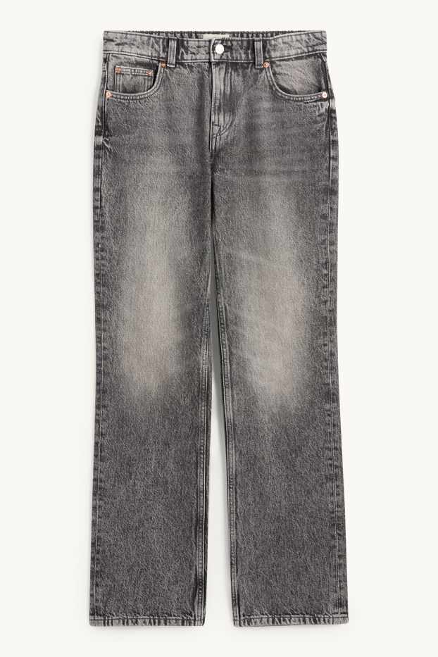 Damen - Straight Jeans - Low Waist - dunkeljeansgrau