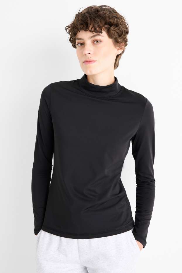 Damen - Thermo-Langarmshirt - Regular Fit - schwarz
