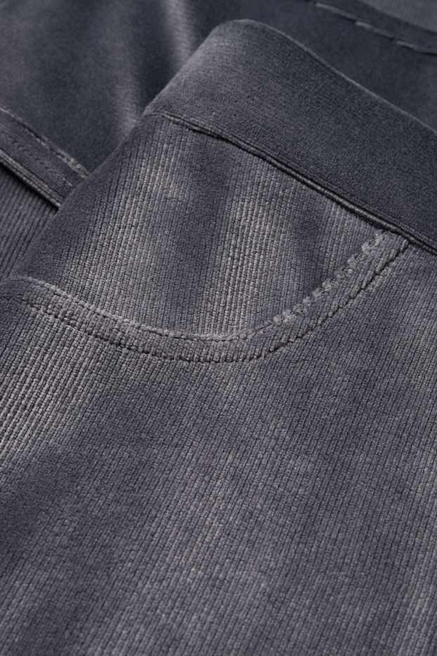Dames - Legging van corduroy - donkergrijs