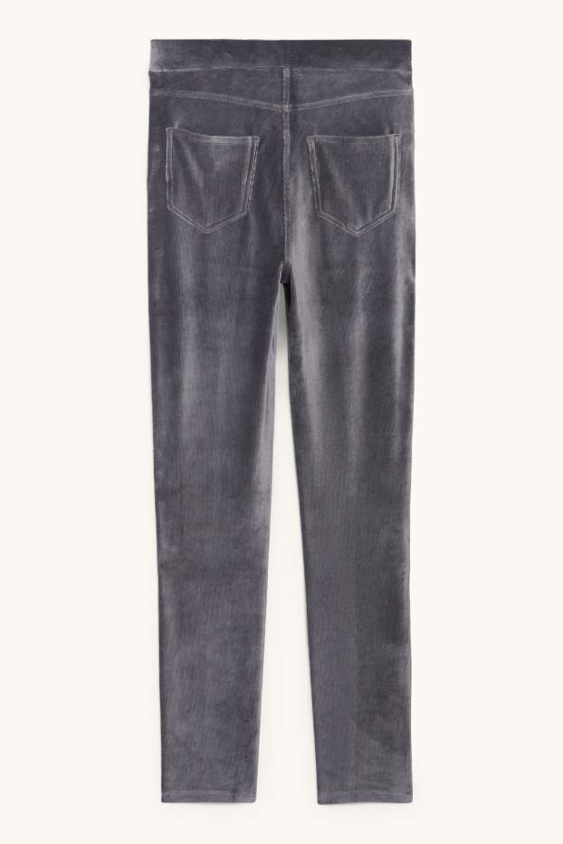 Dames - Legging van corduroy - donkergrijs