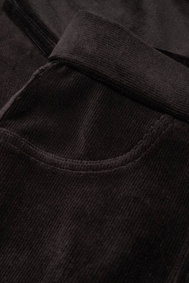 Dames - Legging van corduroy - zwart