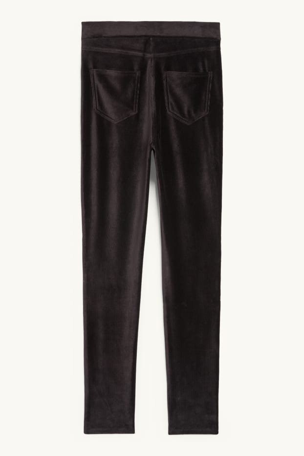 Dames - Legging van corduroy - zwart