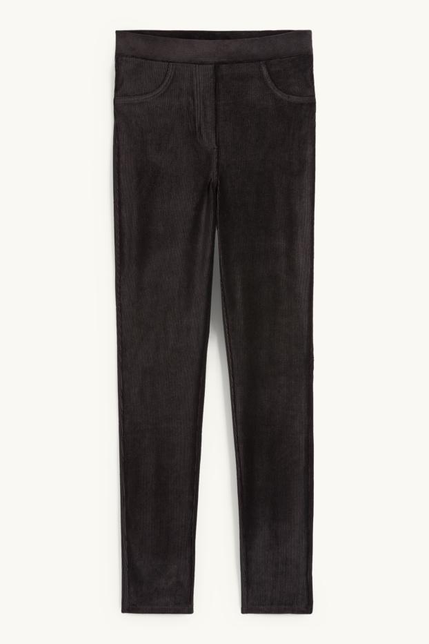 Dames - Legging van corduroy - zwart