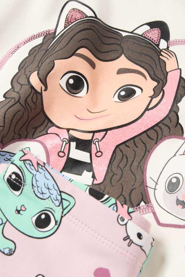 Children Girls - Gabby's Dollhouse - set - sweatshirt and flared leggings - rose