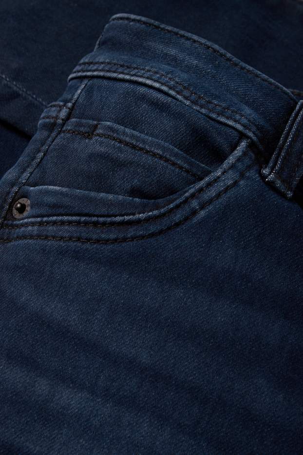 Women - Slim jeans - mid-rise waist - jog denim - denim-dark blue