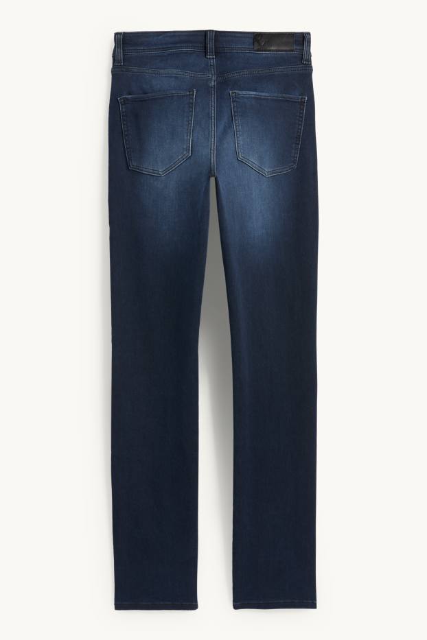 Women - Slim jeans - mid-rise waist - jog denim - denim-dark blue