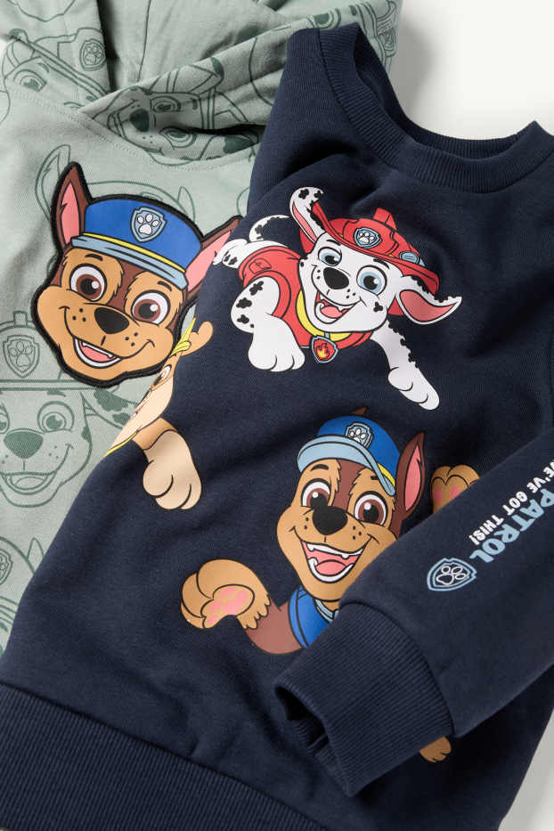 Bambini - Confezione da 2 - PAW Patrol - Chase - felpa con cappuccio e felpa girocollo - verde chiaro