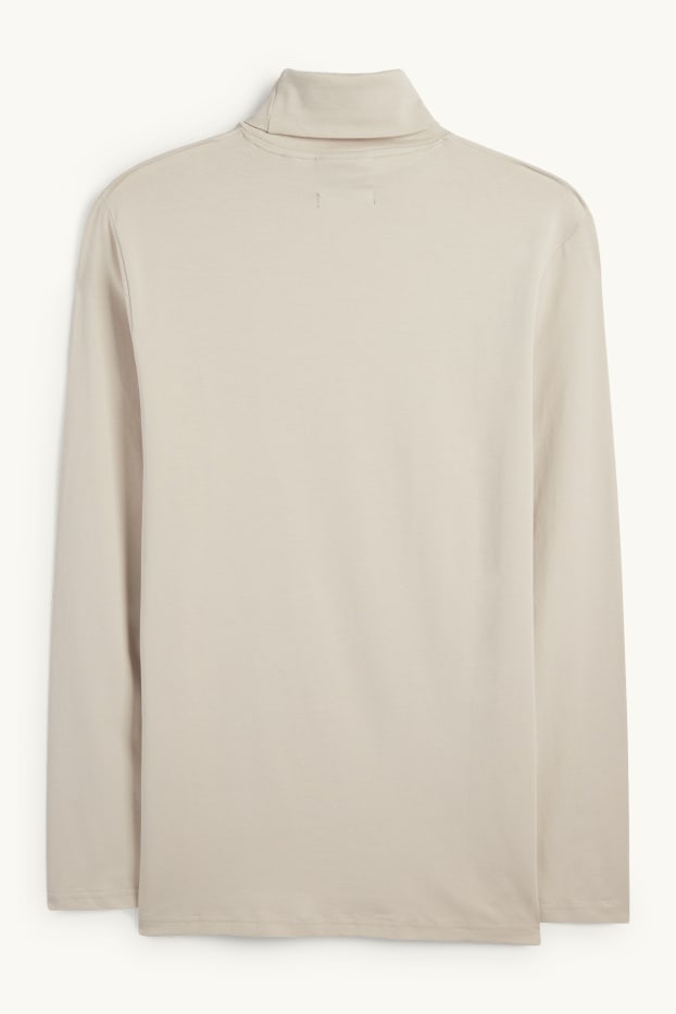 Herren - Rollkragenshirt - taupe