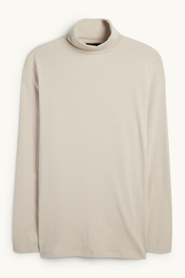 Herren - Rollkragenshirt - taupe