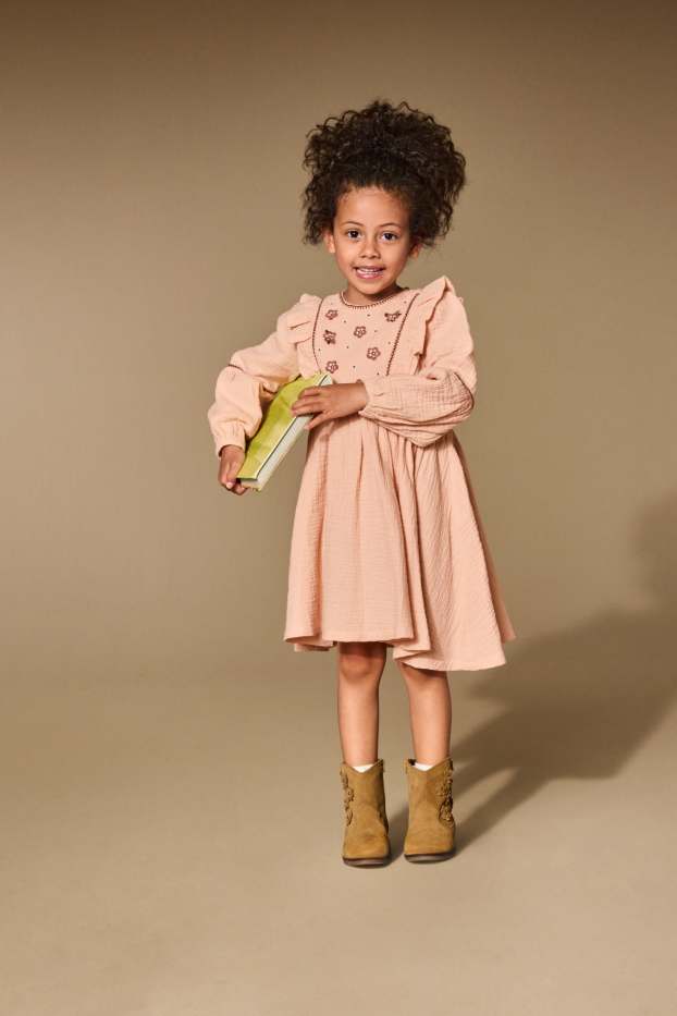 Nena - Flors - vestit de mussolina - rosa