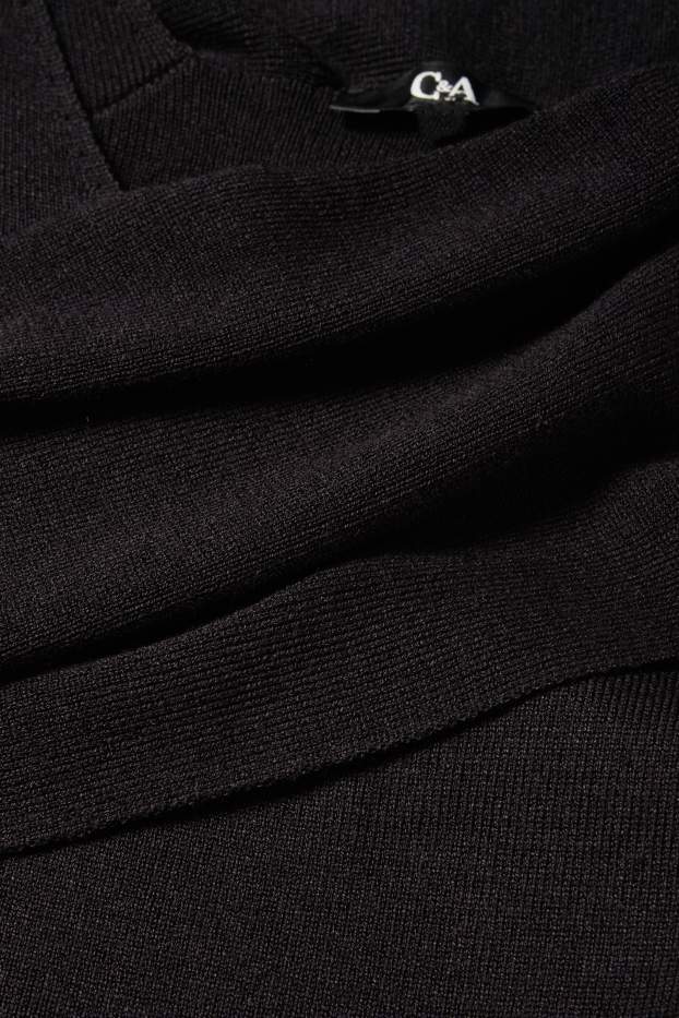 Damen - Strickkleid - Straight Fit - schwarz