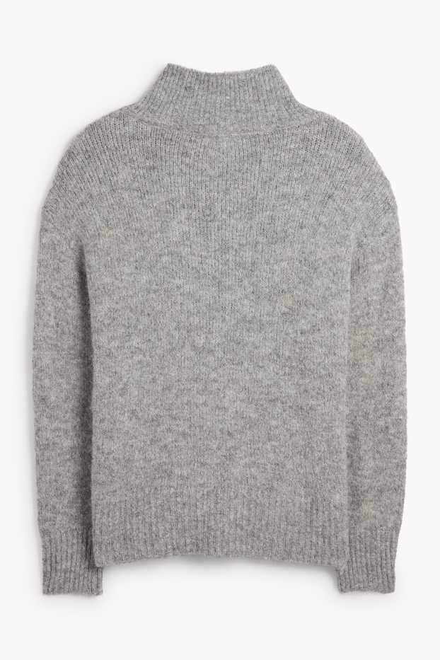 Kobiety - Sweter - jasnoszary-melanż