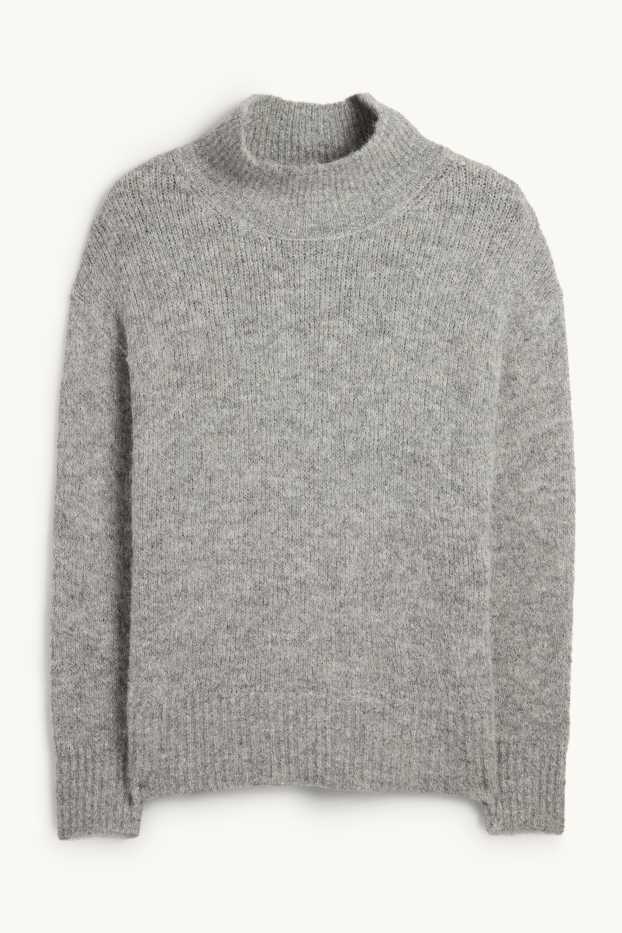 Kobiety - Sweter - jasnoszary-melanż