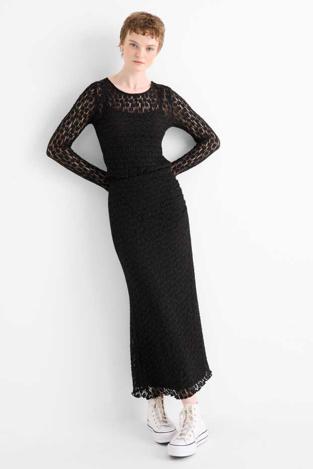 Dámské - Krajková sukně - černá