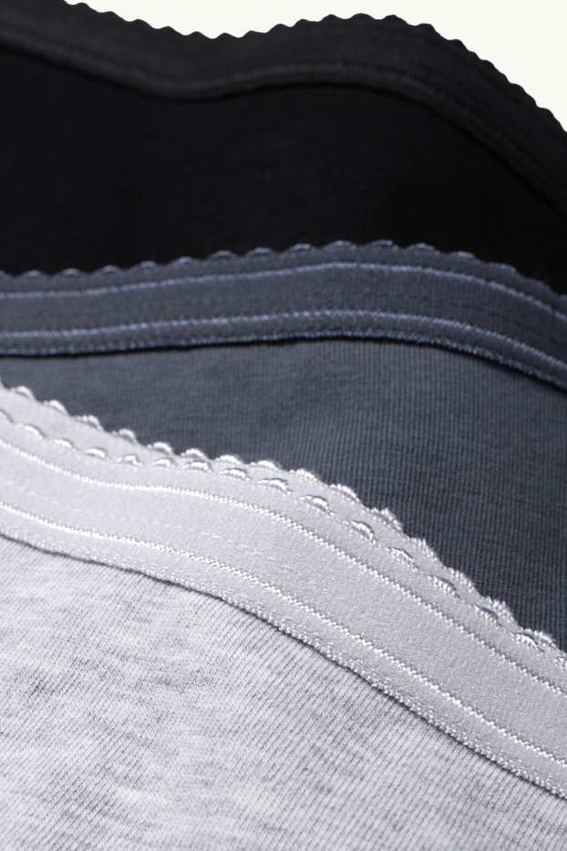 Damen - Multipack 3er - Slip - hellgrau-melange