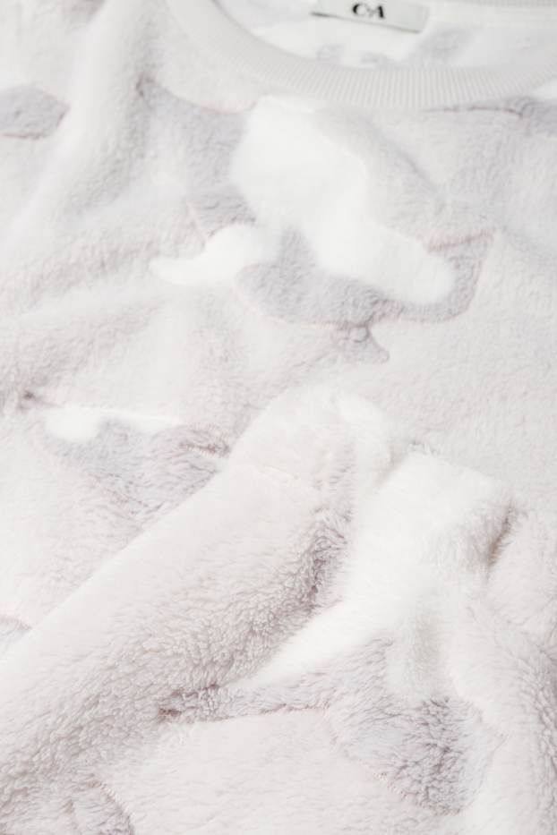 Damen - Winterpyjama - hellgrau