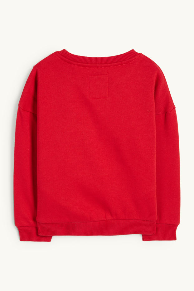 Enfants filles - Minnie Mouse - sweat - finition brillante - rouge