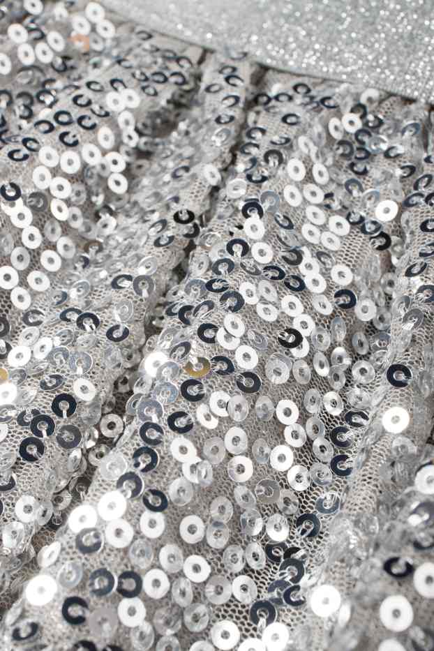 Kinder Mädchen - Pailletten-Rock - silber