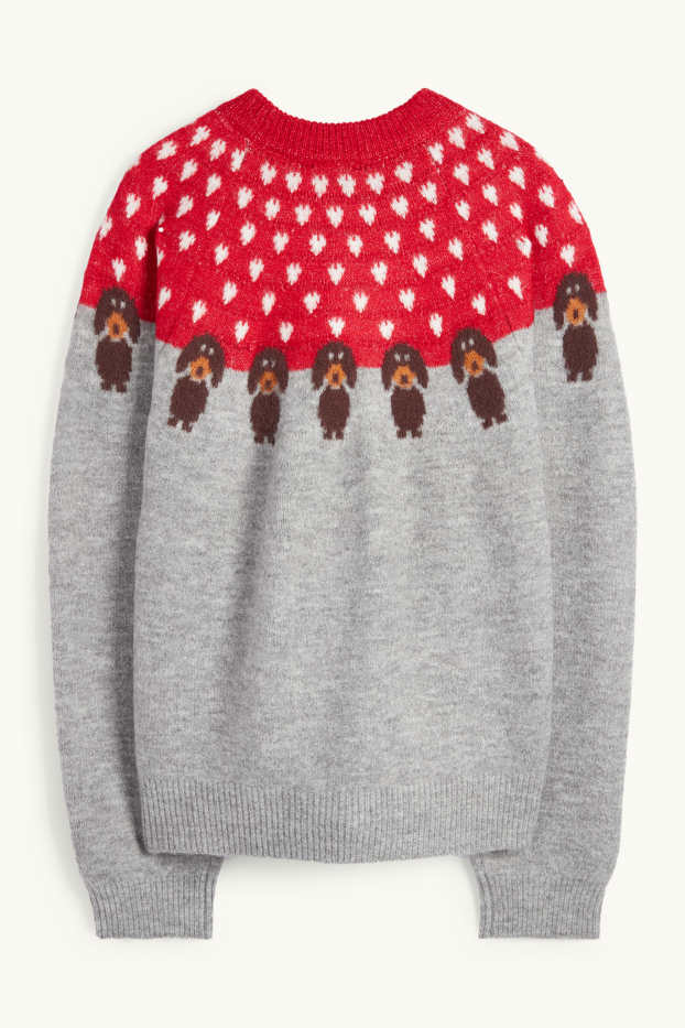 Mujer - Jersey - rojo / gris