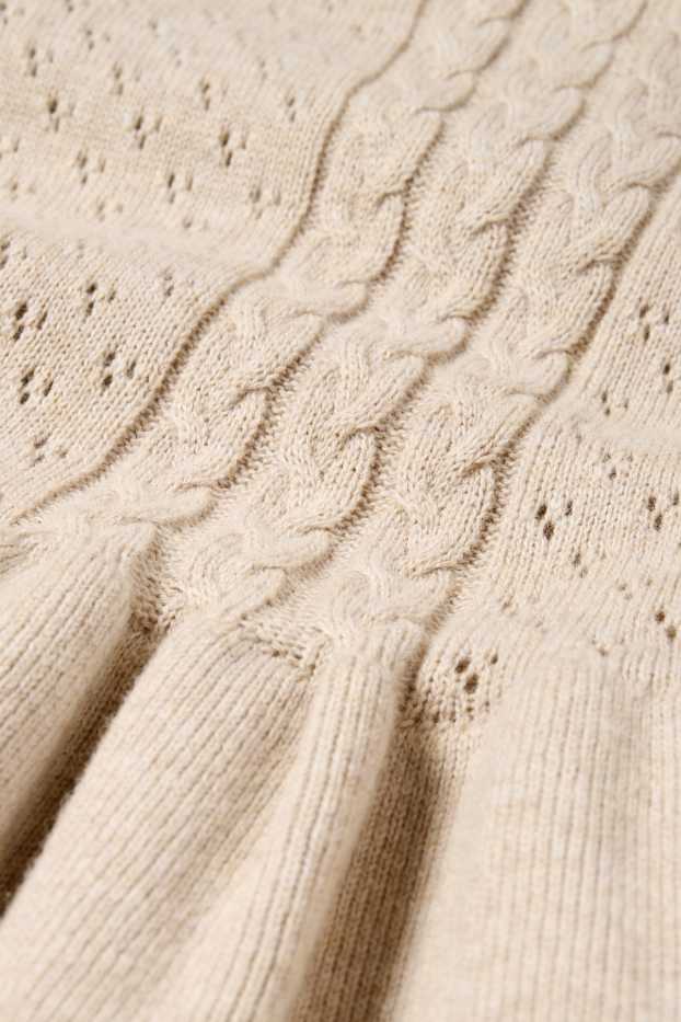 Baby: meisjes - Gebreid babyjurkje - taupe