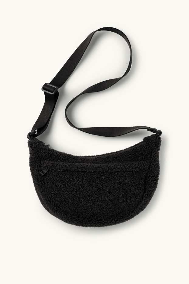 Mujer - Bolso bandolera de peluche - negro