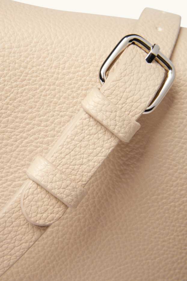 Dames - Schoudertas met afneembare riem - imitatieleer - licht beige