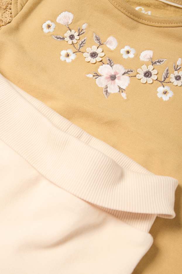 Baby Mädchen - Blümchen - Baby-Outfit - 2 teilig - gelb