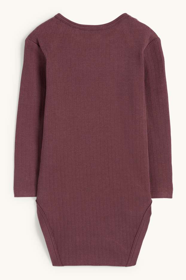 Unisex - Baby-Body - gerippt - bordeaux
