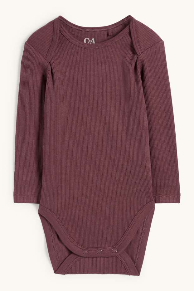 Unisex - Baby-Body - gerippt - bordeaux