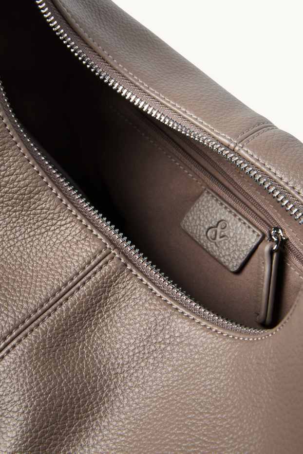 Damen - Schultertasche - Lederimitat - hellbraun