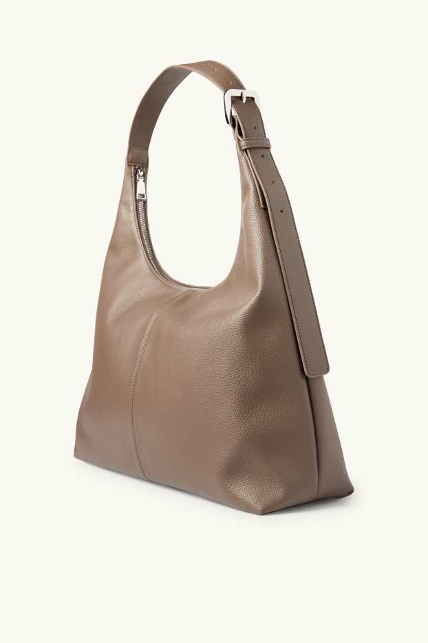 Damen - Schultertasche - Lederimitat - hellbraun