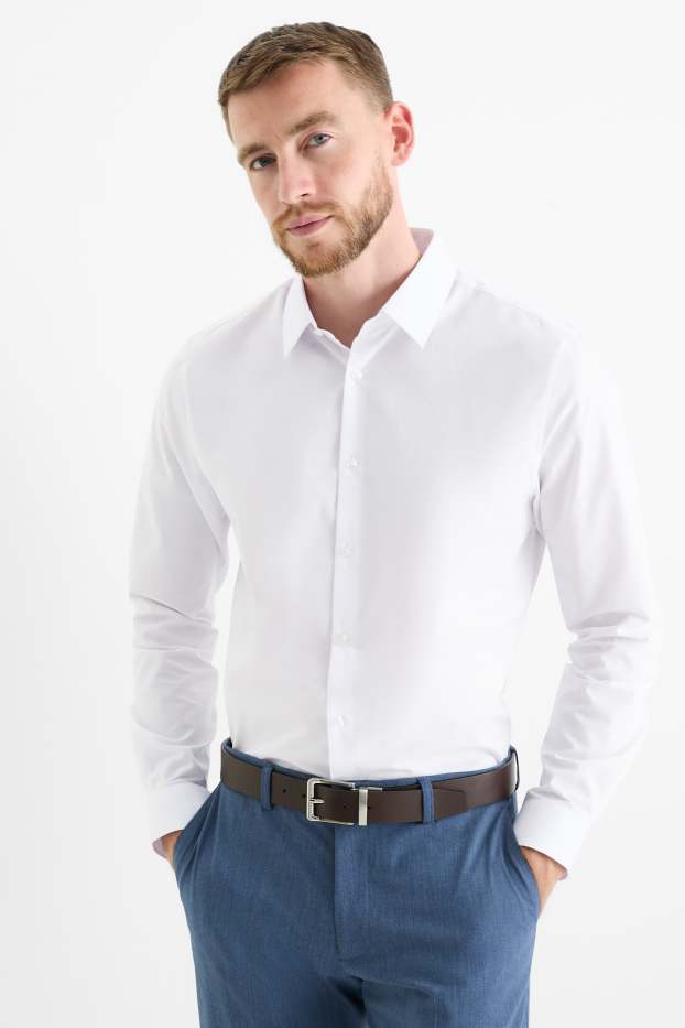 Home - Camisa formal - slim fit - Kent - blanc