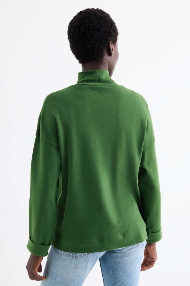 Dona - Jersei de coll alt - verd fosc